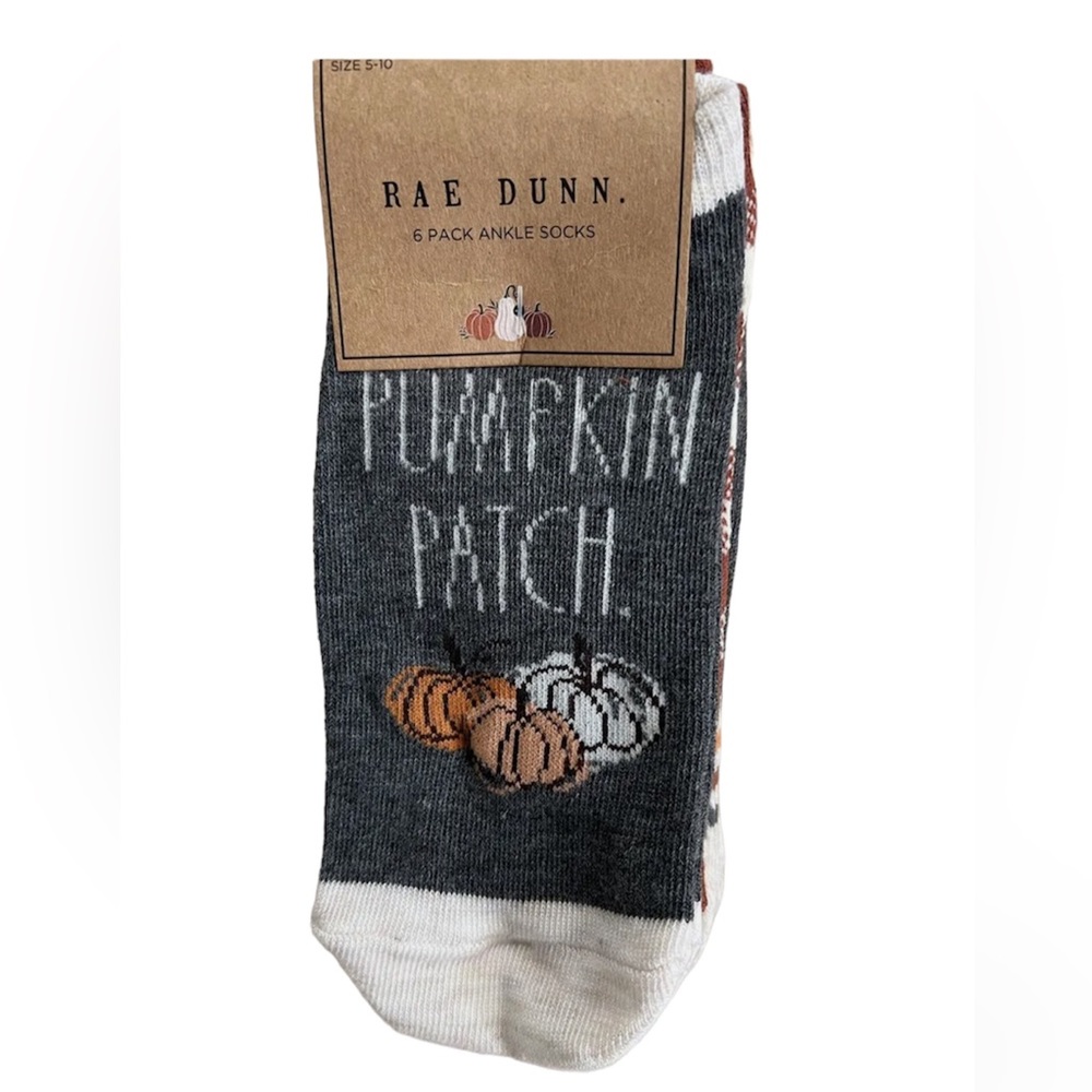 🆕 Rae Dunn Pumpkin Patch Ankle Socks 6 Pack